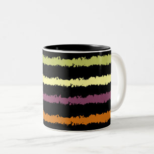 Colorful Floral Pattern Two-Tone Coffee Mug