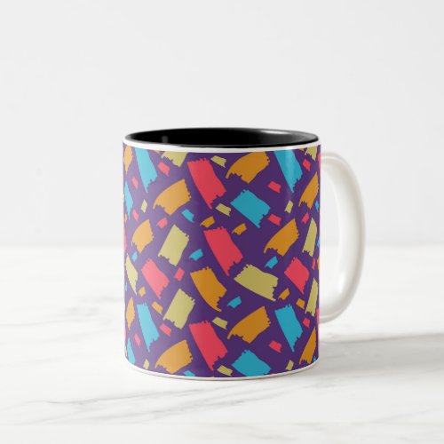 Colorful Floral Pattern Two_Tone Coffee Mug