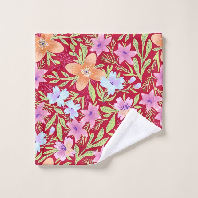 Colorful floral pattern wash cloth (Wash Cloth)