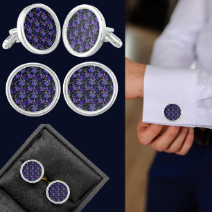 Colorful Floral Pattern Wedding Cufflinks
