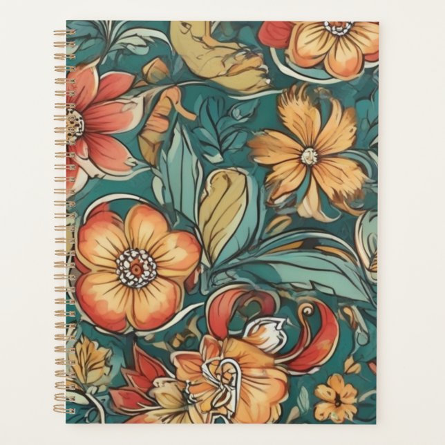 Colorful Floral pattern | Wild Flowers Planner (Front)