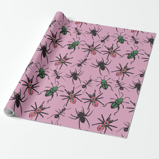Colorful Floral Pattern Wrapping Paper (Unrolled)