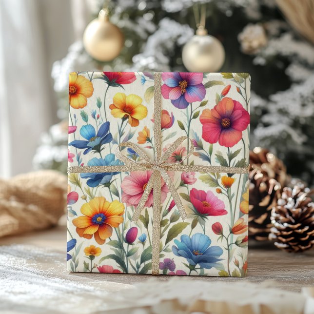 Colorful Floral Pattern Wrapping Paper Sheets (Creator Uploaded)