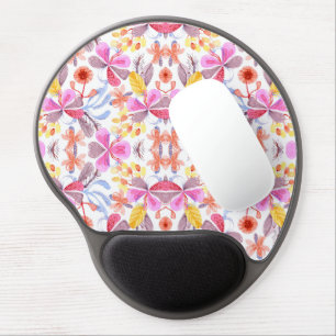 Colorful floral-patterned ergonomic mouse pad