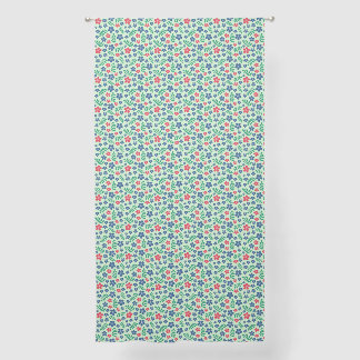 Colorful Floral Patterned On Sage Green Sheer Curtains