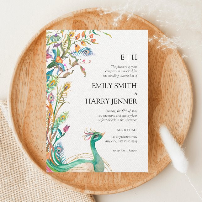 Colorful Floral Peacock Chinoiserie Garden Wedding (Creator Uploaded)