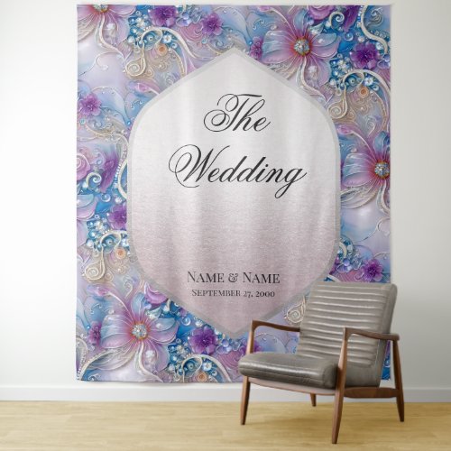 Colorful Floral Pearly Gems Backdrop