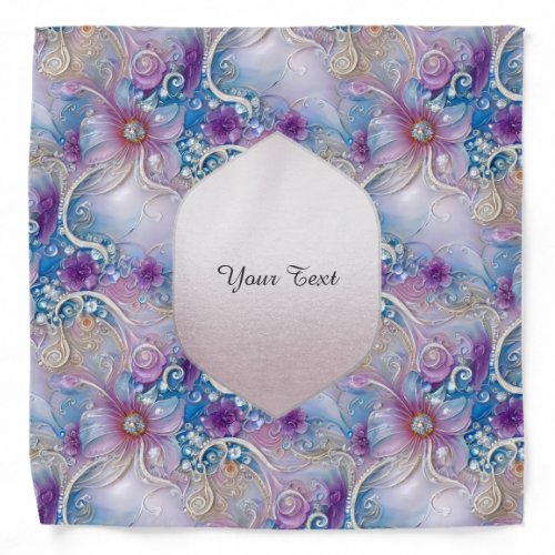 Colorful Floral Pearly Gems Bandana