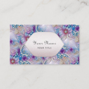 Colorful Floral Pearly Gems Business Card