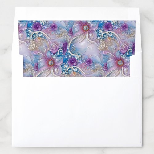 Colorful Floral Pearly Gems Envelope Liner