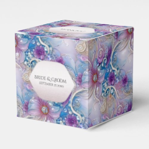 Colorful Floral Pearly Gems Favor Box