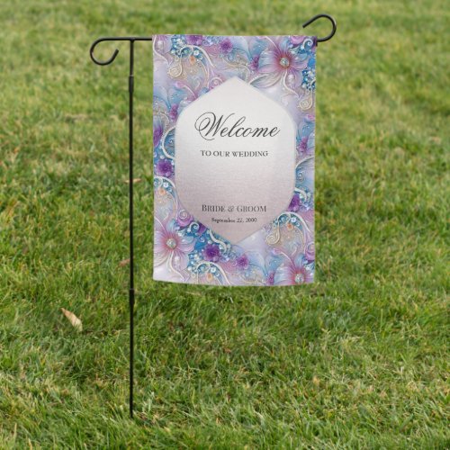 Colorful Floral Pearly Gems Garden Flag