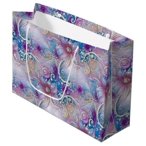 Colorful Floral Pearly Gems Gift Bag