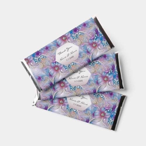 Colorful Floral Pearly Gems Hershey Bar Favors