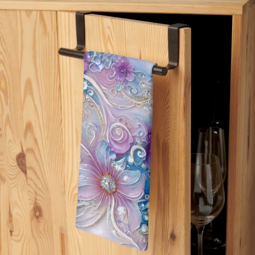 Colorful Floral Pearly Gems Kitchen Towels