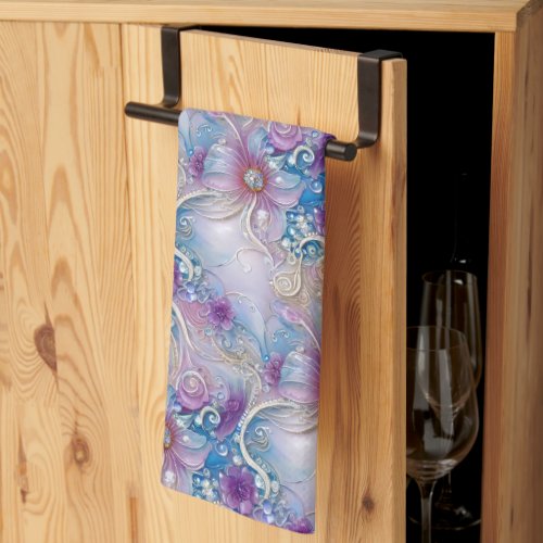 Colorful Floral Pearly Gems Kitchen Towels