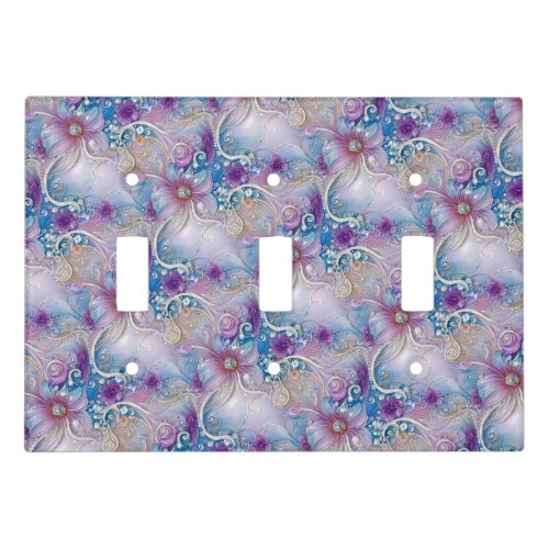 Colorful Floral Pearly Gems Light Switch Cover