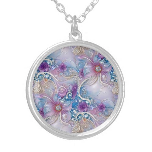 Colorful Floral Pearly Gems Necklace