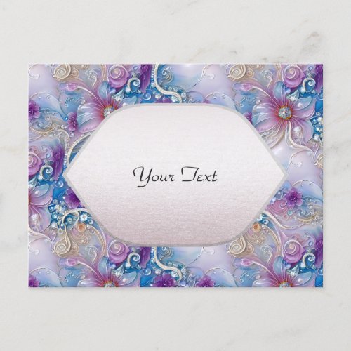 Colorful Floral Pearly Gems Postcard