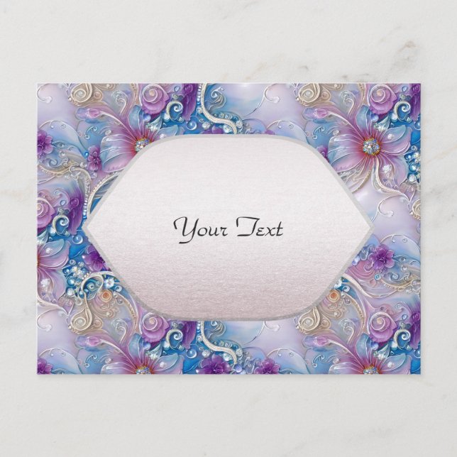 Colorful Floral Pearly Gems Postcard (Front)
