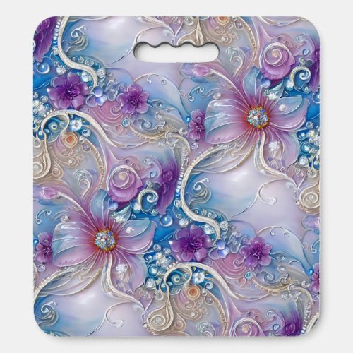 Colorful Floral Pearly Gems Stadium Seat Cushion