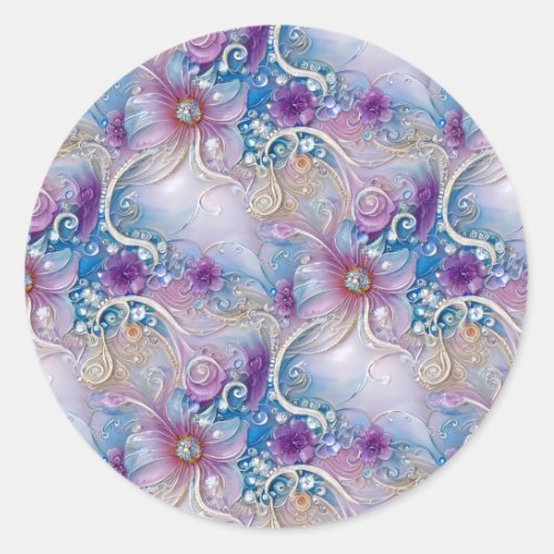 Colorful Floral Pearly Gems Sticker