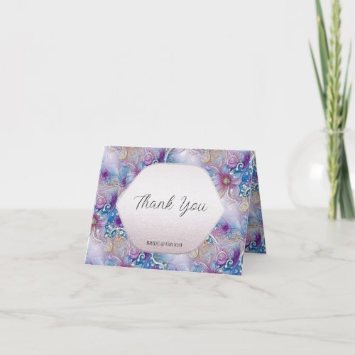 Colorful Floral Pearly Gems Thank You Card