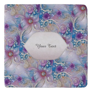 Colorful Floral Pearly Gems Trivet