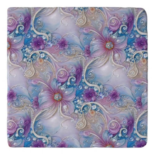 Colorful Floral Pearly Gems Trivet