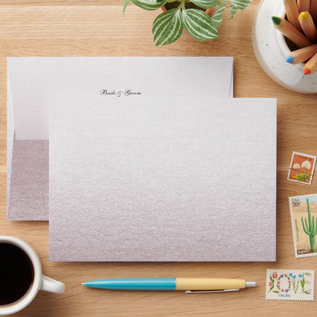 Colorful Floral Pearly Gems Wedding Envelope (Desk)