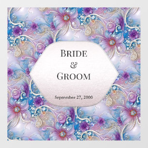 Colorful Floral Pearly Gems Wedding Floor Decal