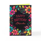 Colorful Floral Personalized Birthday