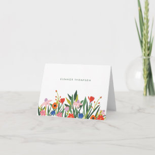 Colorful Floral Personalized Stationery Folded Note Card
