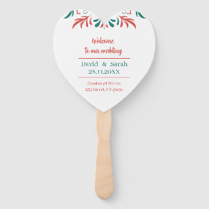 colorful Floral Personalized Wedding Program Hand Fan