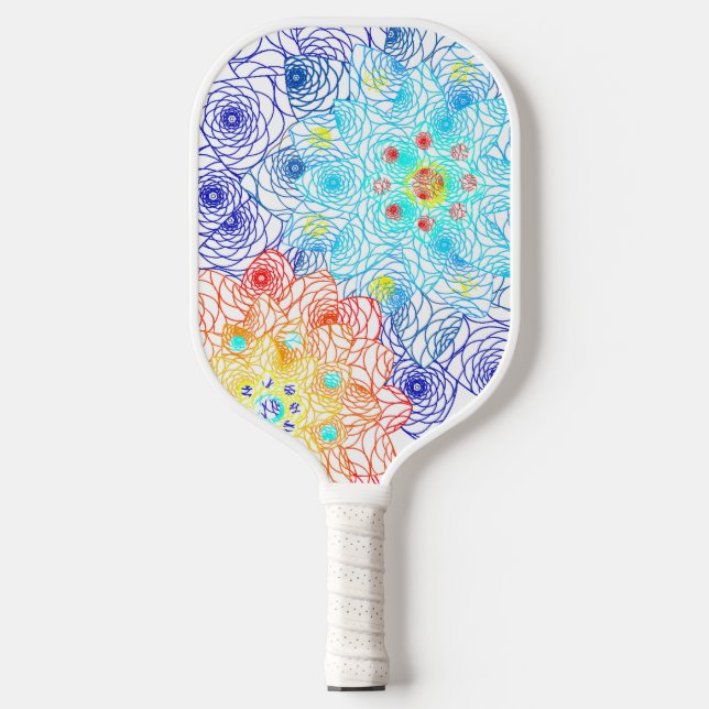 Colorful Floral Pickleball Paddle (Front)