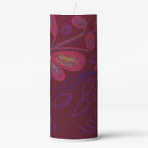 Colorful Floral Pillar Candle