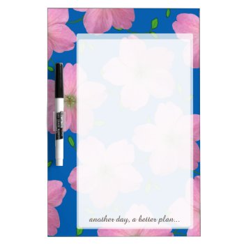 Colorful Floral Pink Flower Any Text On Any Color Dry-erase Board by KreaturFlora at Zazzle