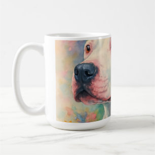 Colorful Floral Pit Bull Portrait All-Over Print Coffee Mug