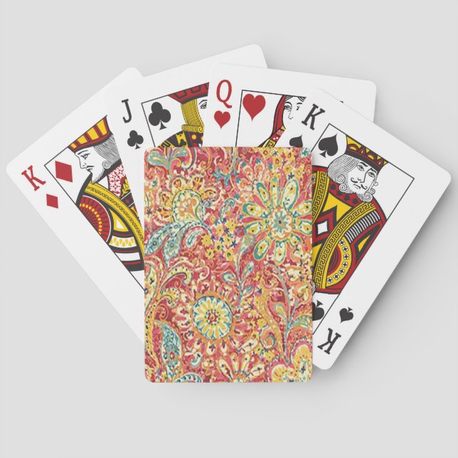 Colorful Floral Playing Cards (Back)