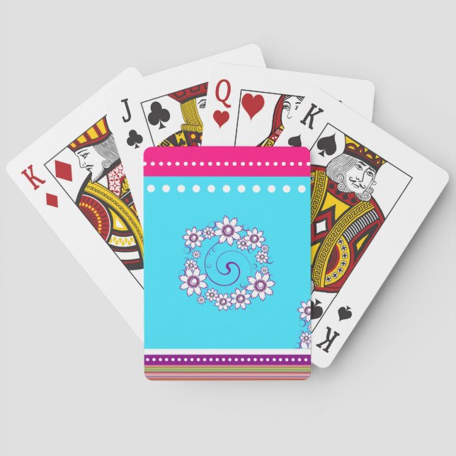 Colorful Floral Playing Cards (Back)