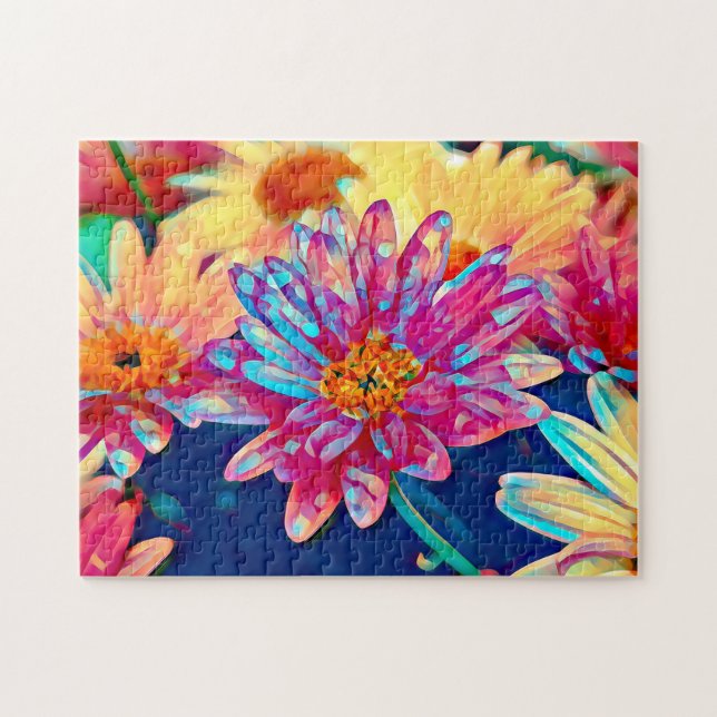Colorful Floral Prism  Jigsaw Puzzle (Horizontal)