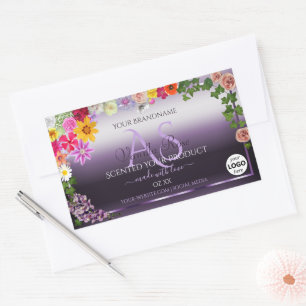 Colorful Floral Purple Product Label Monogram Logo