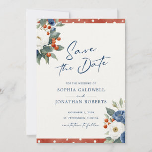 Colorful Floral QR Code Wedding Save The Date