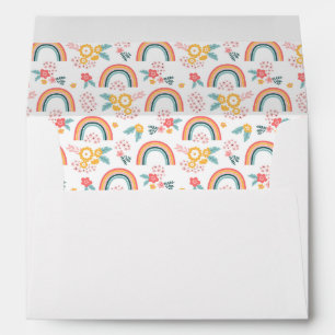 Colorful Floral Rainbow Pattern Envelope