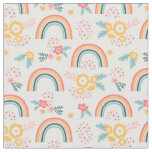 Colorful Floral Rainbow Pattern Fabric