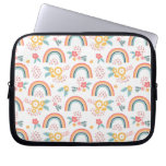 Colorful Floral Rainbow Pattern Laptop Sleeve