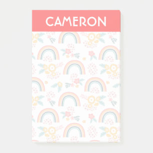 Colorful Floral Rainbow Pattern Post-it Notes