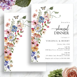 Colorful Floral Rehearsal Dinner Invitation