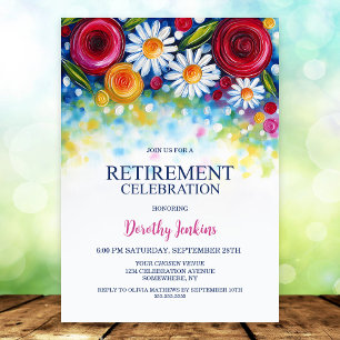 Colorful Floral Retirement Party Invitation