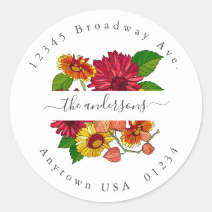 Colorful Floral Return Address Envelope Seal